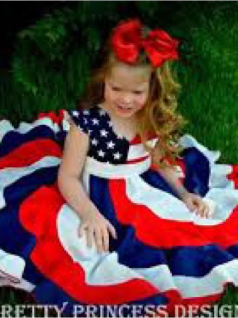 Girls' Red, White & Blue Flag-Inspired Dress USA size 12